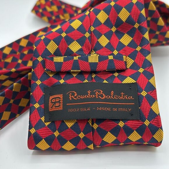 Renato Balestra 100% silk tie - Geometric Print - Picture 3 of 4